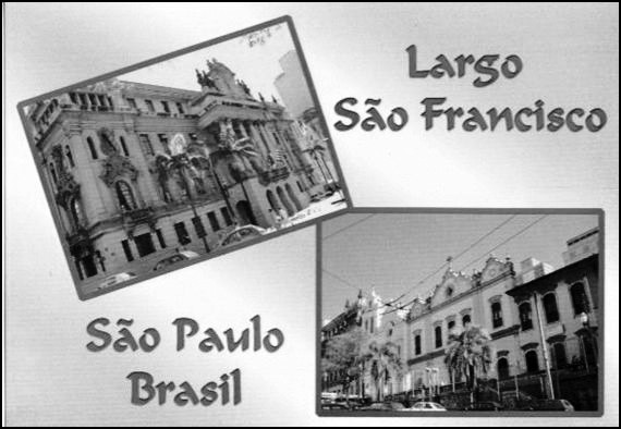 Largo de São Francisco. Reprodução de cartão-postal. Fotografia: Maurício Cardim